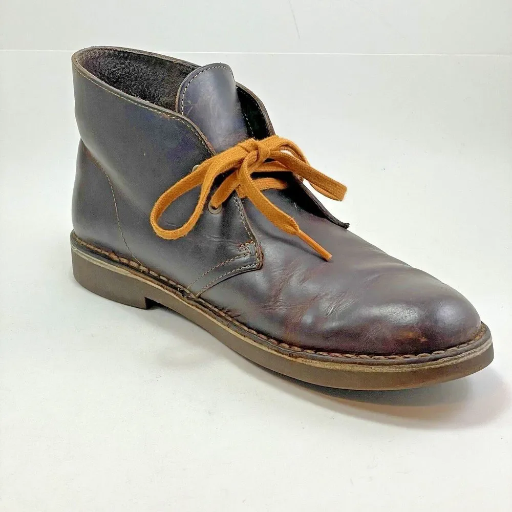 Clarks Original Desert Boot Men's 8 Brown Beeswax Leather Lace Up Comfort Shoes